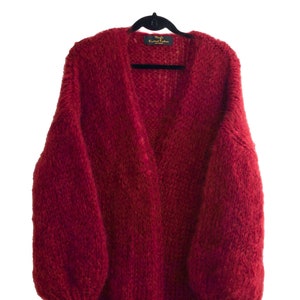 Hand knitted mohair cardigan