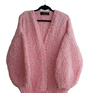 Hand knitted mohair cardigan