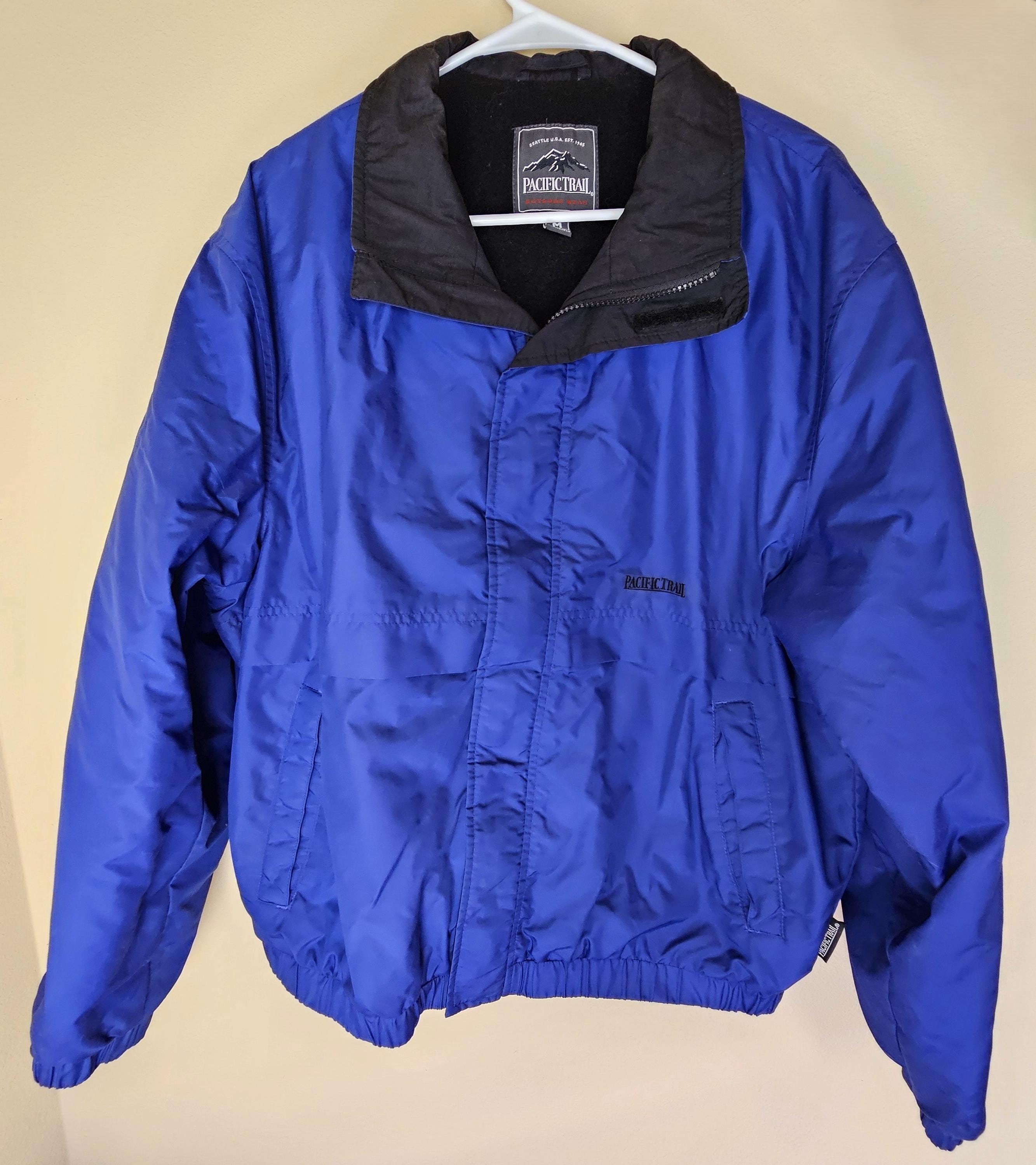 Vintage Men's Pacific Trail Jacket, Blue Fleece Lining Zip Medium