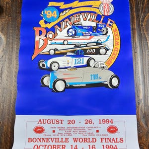 Vintage Bonneville World Speed Week Trials, World Finals Racing Car Poster 1997