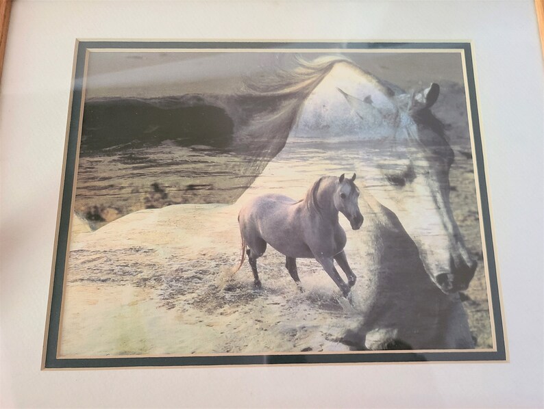 Vintage Robert Vavra Horse Galloping Ocean Call of the Rising Tide Mat Framed Art Card Print image 2
