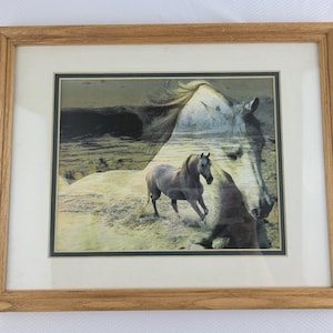 Vintage Robert Vavra Horse Galloping Ocean Call of the Rising Tide Mat Framed Art Card Print image 1
