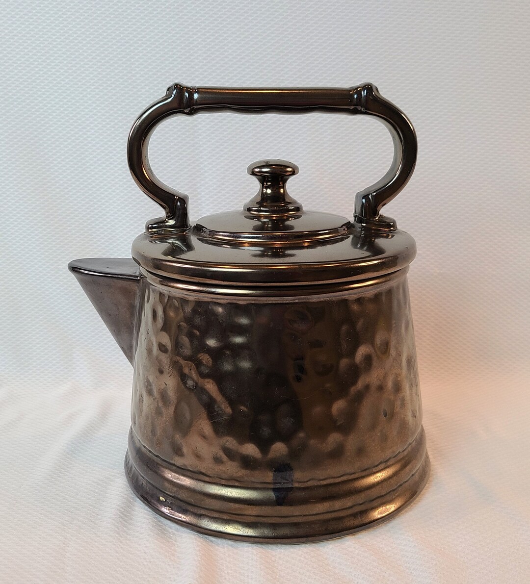 Vintage Mccoy Bronze Teapot Cookie Jar Pottery Kettle 9 Etsy