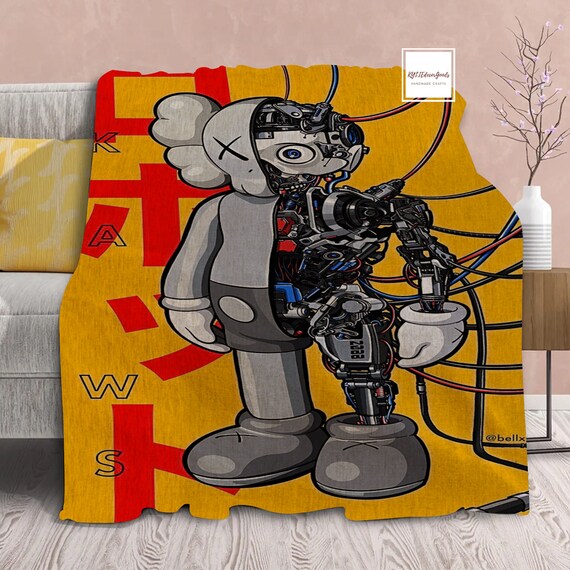 Kaws Anime Blanket Kaws Robot Blanket Kaws Home Decor Etsy