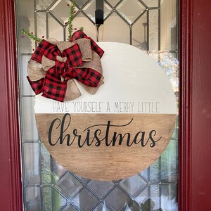 Merry Little Christmas Round Door Hanger