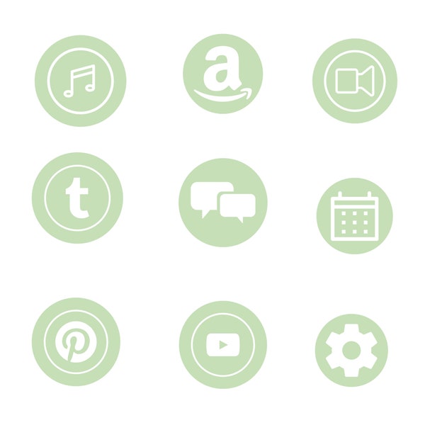 Sage Green IOS App Icons