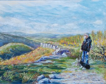 PASTEL painting, The rocks Pont de Roide.