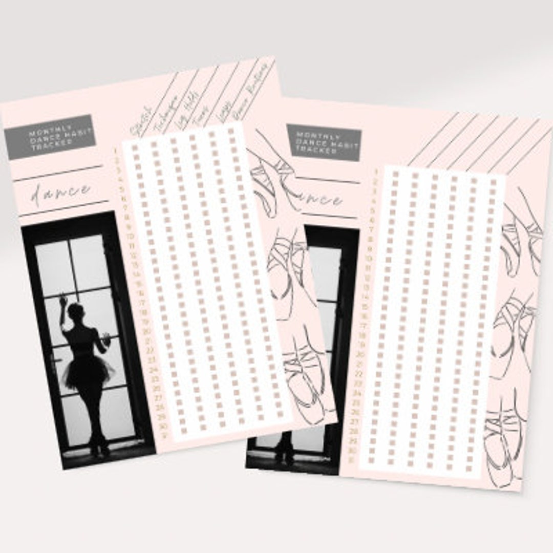 Printable Monthly Dance Habit Tracker, 30 Day Habit Tracker, Monthly Routine Tracker, Daily ...