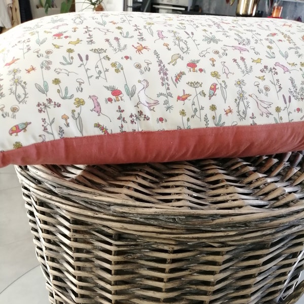 Housse coussin ou taie oreiller 30x50 cm en coton Liberty Theo