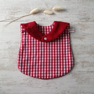 Large bibs 6 months to 3 years in bamboo, red gingham or cherry pattern, sold individually image 4