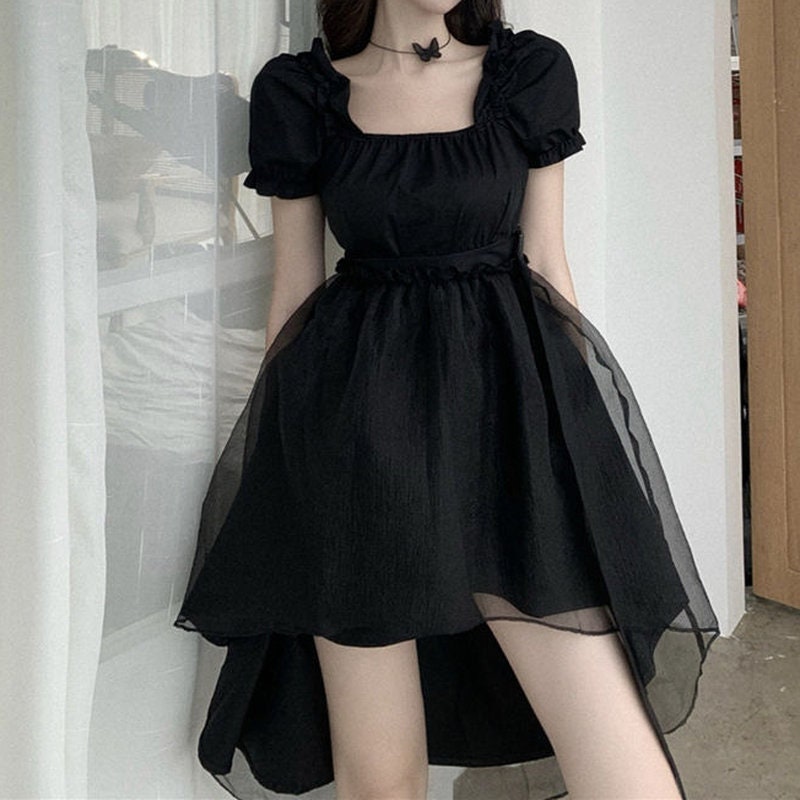 Korean Black Dress Women Party  Korean Ladies Mini Black Dress