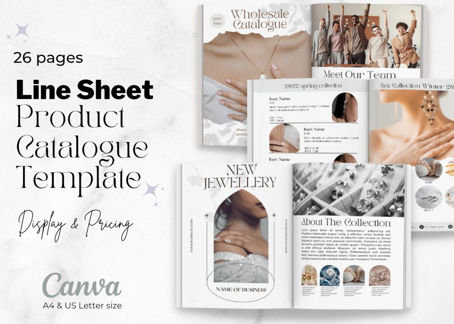 Editable Wholesale Line Sheet Template Canva Wholesale Etsy UK