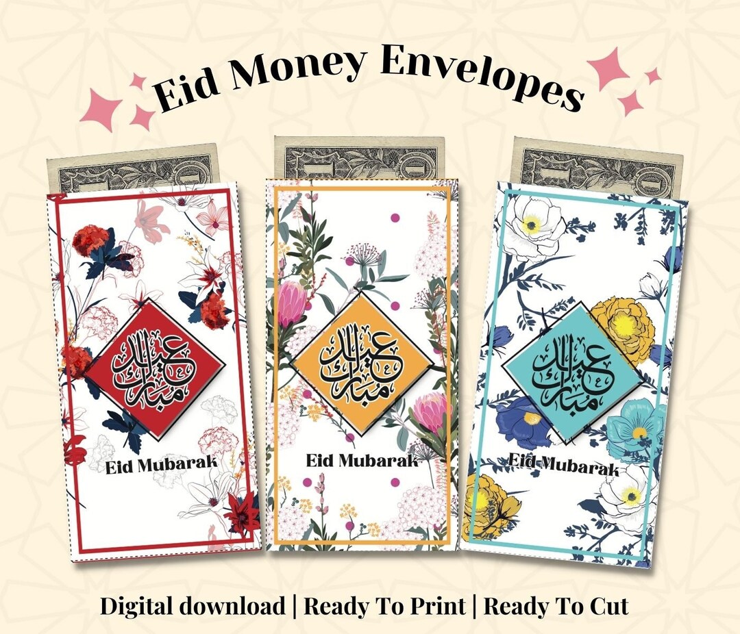 Printable Eid Money Envelopes, Kids Money Packet, Eid Cash Candy Gift