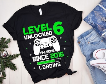 Level 6 Unlocked SVG: 6th Birthday Gamer Design (Digital Download)