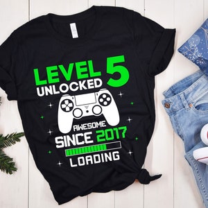 Level 5 Unlocked SVG, 5th Birthday Shirt, Unlocked svg, 5th Birthday Boy Gamer Svg, 5 Years Old, Video Games Png Dxf, Cricut or Silhouette