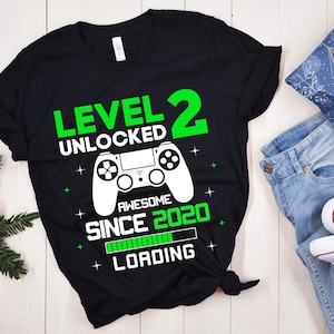 Level 2 Entriegeltes SVG, 2. Geburtstagsshirt, Entriegeltes Svg, 2. Geburtstag Junge Gamer Svg, 2 Jahre alt, Videospiele Png Dxf, Cricut oder Silhouette