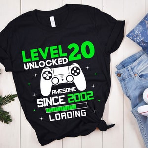 SVG desbloqueado de nível 20, camisa de 20 anos, svg desbloqueado, menino de 20 anos Gamer Svg, 20 anos, videogames Png Dxf, Cricut ou Silhueta