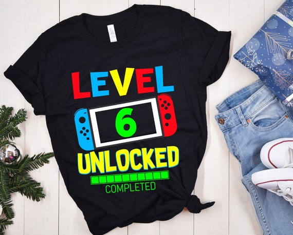 6th Birthday Boy 6 Years Old Level 6 Unlocked Video Gamer T-Shirt 6th Birthday Boy 6 Years Old Level 6 Unlocked Video Gamer T-Shirt