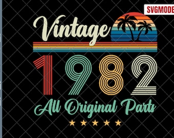 Vintage 1982 Birthday SVG, 40th Birthday Design (Digital Download)