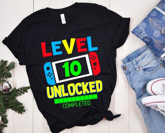 10th Birthday Shirt Level 10 Unlocked Happy Birthday To Me 10th Birthday Shirt Level 10 Unlocked Happy Birthday To Me
