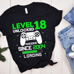 Level 18 Freigeschaltetes SVG, 18. Geburtstagsshirt, Freigeschaltetes Svg,18. Geburtstag Junge Gamer Svg, 18 Jahre alt, Videospiele Png Dxf, Cricut oder Silhouette
