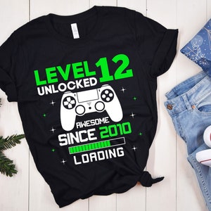 Level 12 Freigeschaltetes SVG, 12. Geburtstagsshirt, Freigeschaltetes Svg,12. Geburtstag Junge Gamer Svg, 12 Jahre alt, Videospiele Png Dxf, Cricut oder Silhouette