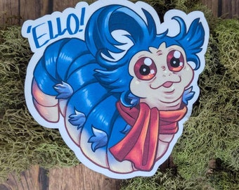 Ello Worm Vinyl Sticker – Cute Labyrinth Inspired, Water Resistant