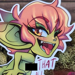NSFW Naughty Cute Goblin Risl Sticker ll 4" Water Resistant Glossy Vinyl