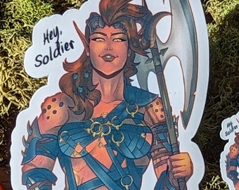 Karlach Tiefling Sticker: DnD BG3 Pin Up - 4" Water Resistant
