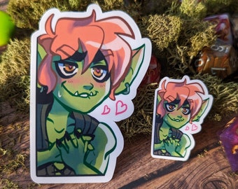 Hand Rubbing Meme Creeper Cute Male Goblin Sticker Rindl II Water Resistant Vinyl Sticker 2"