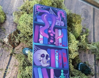 Cute And Spooky Wizard's Lair Bookshelf Bookmark l 2"x6" Double Sided Bookmark