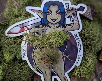 NSFW Sexy Barbarian Goblin Mya Sticker ll 3" Water Resistant Glossy Vinyl