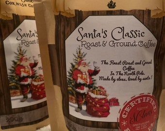Santa's Classic Roast & Ground Coffee / PIRATE BREW Cornish Celtic Coffee 200g (The Sunken Barrel) PERFECT For Stocking Filler and Gift