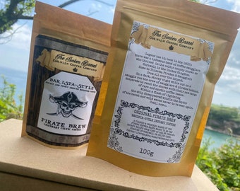 Café celtique de Cornouailles de style barista PIRATE BREW Café instantané original 50 g et 100 g (The Sunken Barrel Coffee Company) 100 % café de Cornouailles