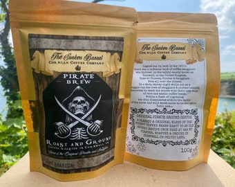 Café tostado y molido PIRATE BREW Café celta de Cornualles 100 g, 200 g, 250 g, 500 g (The Sunken Barrel)