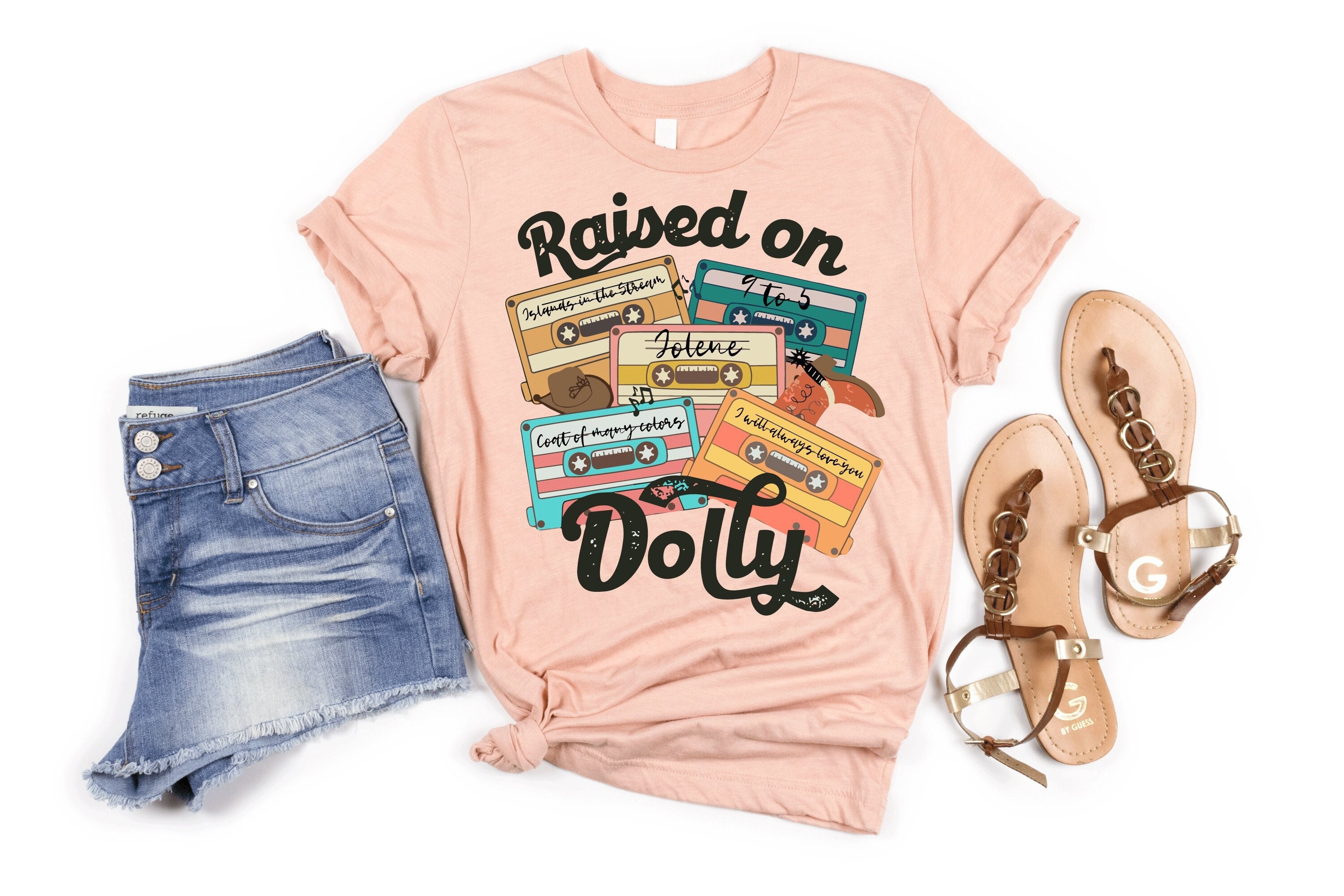 Raised On Dolly Shirt Country Music Shirt 90s Country Music Tee Nashville Music Shirt Retro Cassette Shirt Country Concert Tee Dolly Gifts