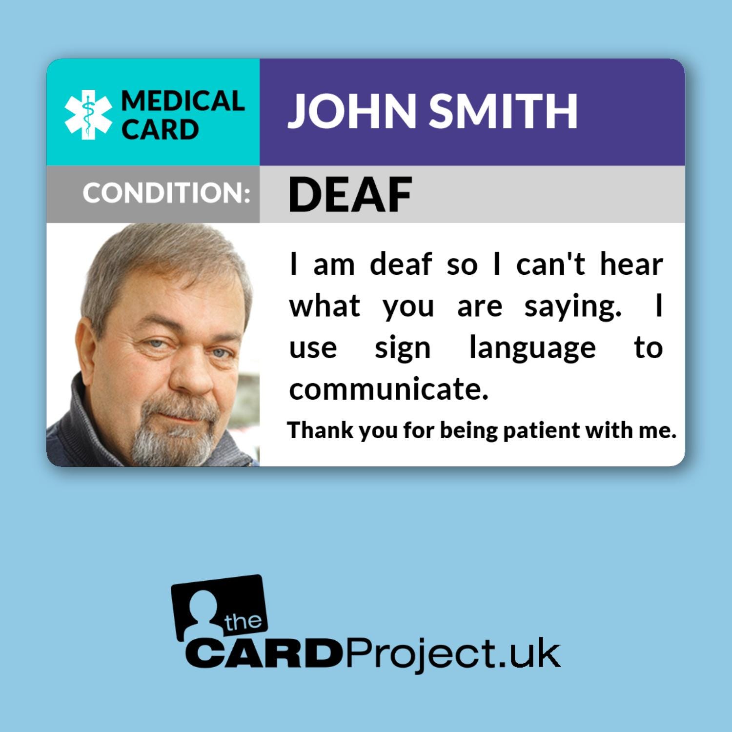 Deaf, Sign Language Awareness Photo Medical ID Alert Card - Etsy Australia