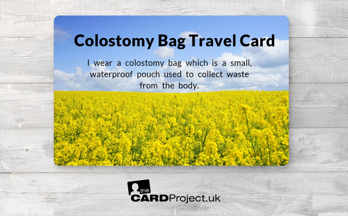 Colostomy Bag Travel Card, Colostomy Awareness Etsy