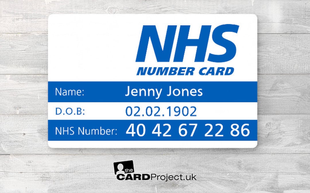 NHS Number Card Never Forget Your NHS Number Again - Etsy