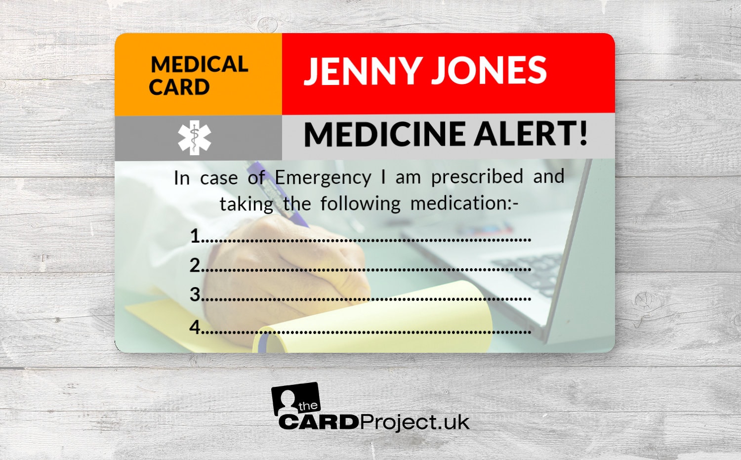 Medicine Alert Card Personalised Prescription Medication Etsy UK