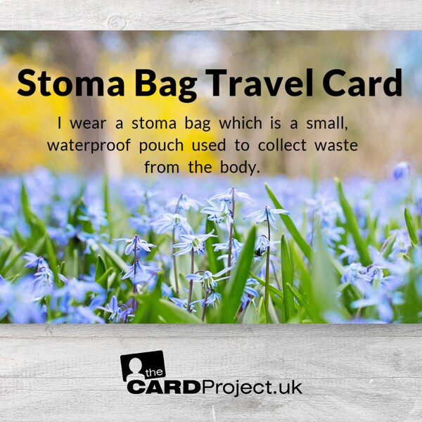 Stoma Bag Travel Card, Stoma Awareness