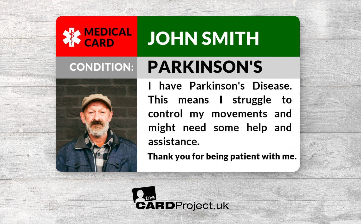 Parkinson's Disease Awareness Medical Photo ID Alert Card - Etsy