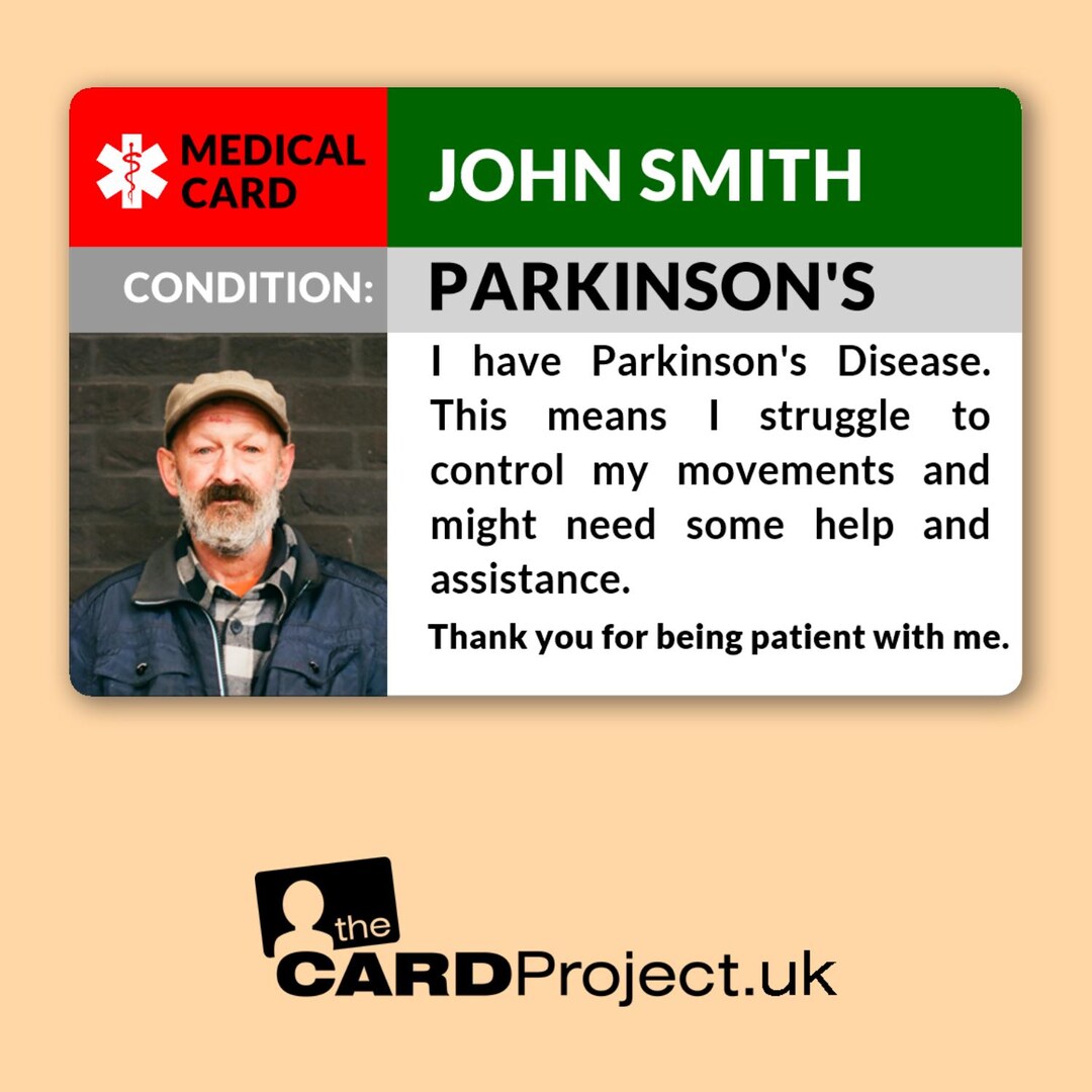Parkinson's Disease Awareness, Medical Photo ID Alert Card - Etsy