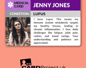 Lupus Awareness Photo ID Card - Informative & Essential for Safety | The Card Project UK Ltd