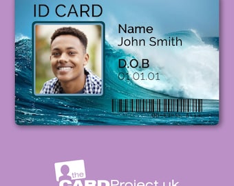 Personalised Photo ID Card – Biodegradable Plastic, Credit Card Size, Custom Name & Date of Birth for Day-to-Day Use