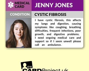 Cystic Fibrosis Photo ID Card: Medical Awareness & Emergency Information for CF Patients