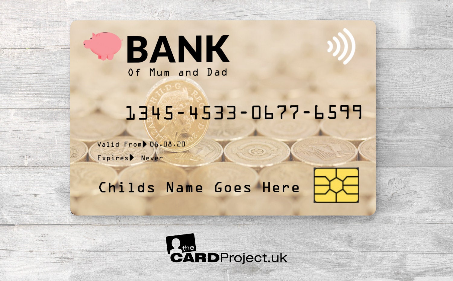 Credit Card SMART Sticker skin pre-cut LARGE CHIP with name/no. displayed