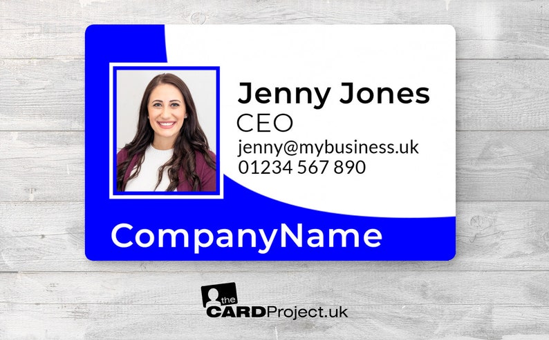 Customisable Staff ID Cards, 5 Unique Designs. Ideal for Businesses, Employees, Volunteers, Contractors, Eco-Friendly Biodegradable Plastic Design 2