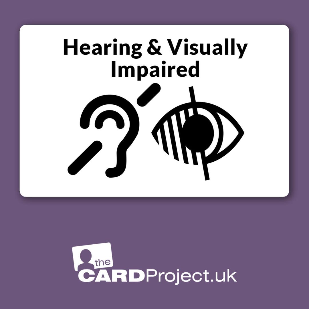 Hearing and Visually Impaired Card, Hard of Hearing, Sight