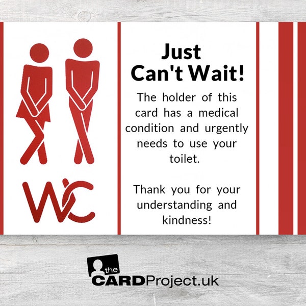 Toilet Access Card Etsy